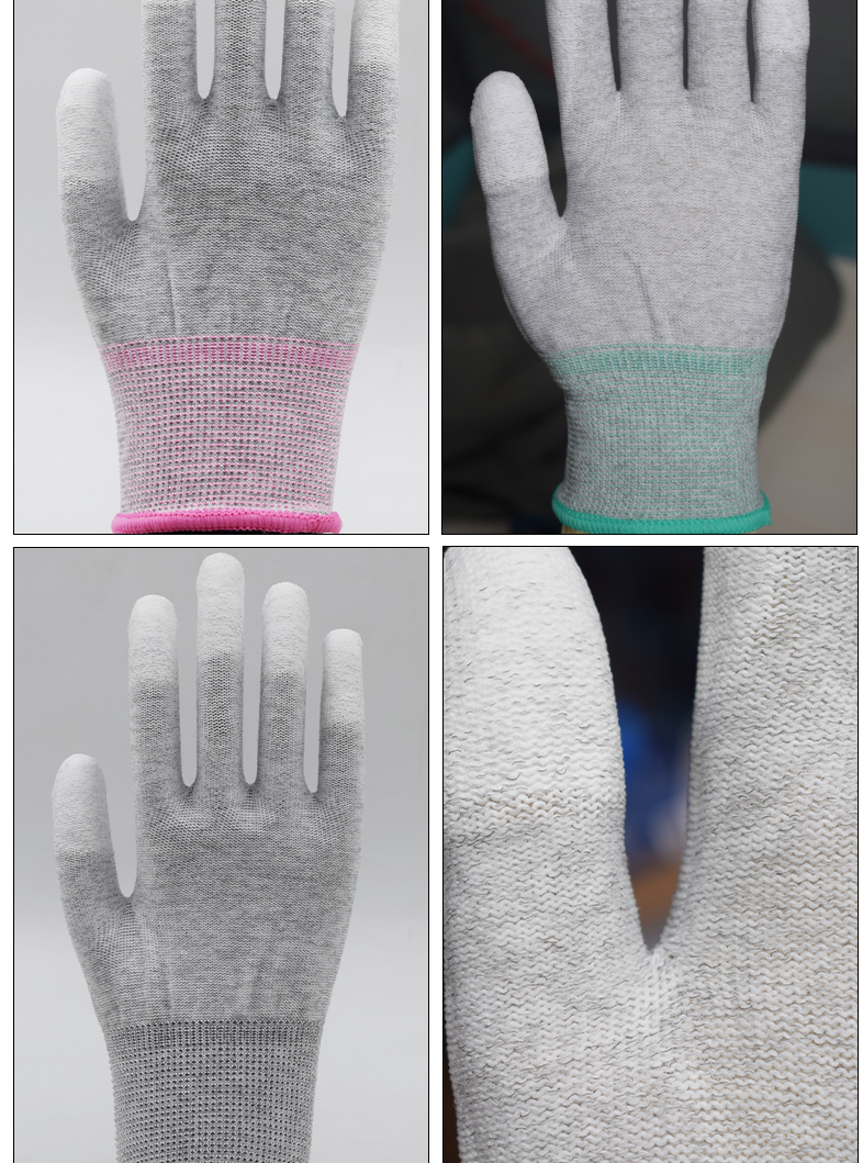 Thirteen pin nylon pu coated finger gloves