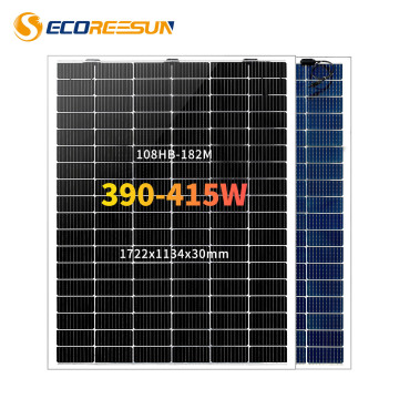 Ecoreesun 2.0Mm Single Layer Coated Tempered Glass Solar Panel 410W 400W 390W for Home