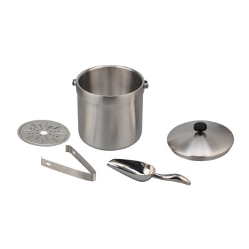 Stainless Steel Ice Bucket Set with Plastic Knob