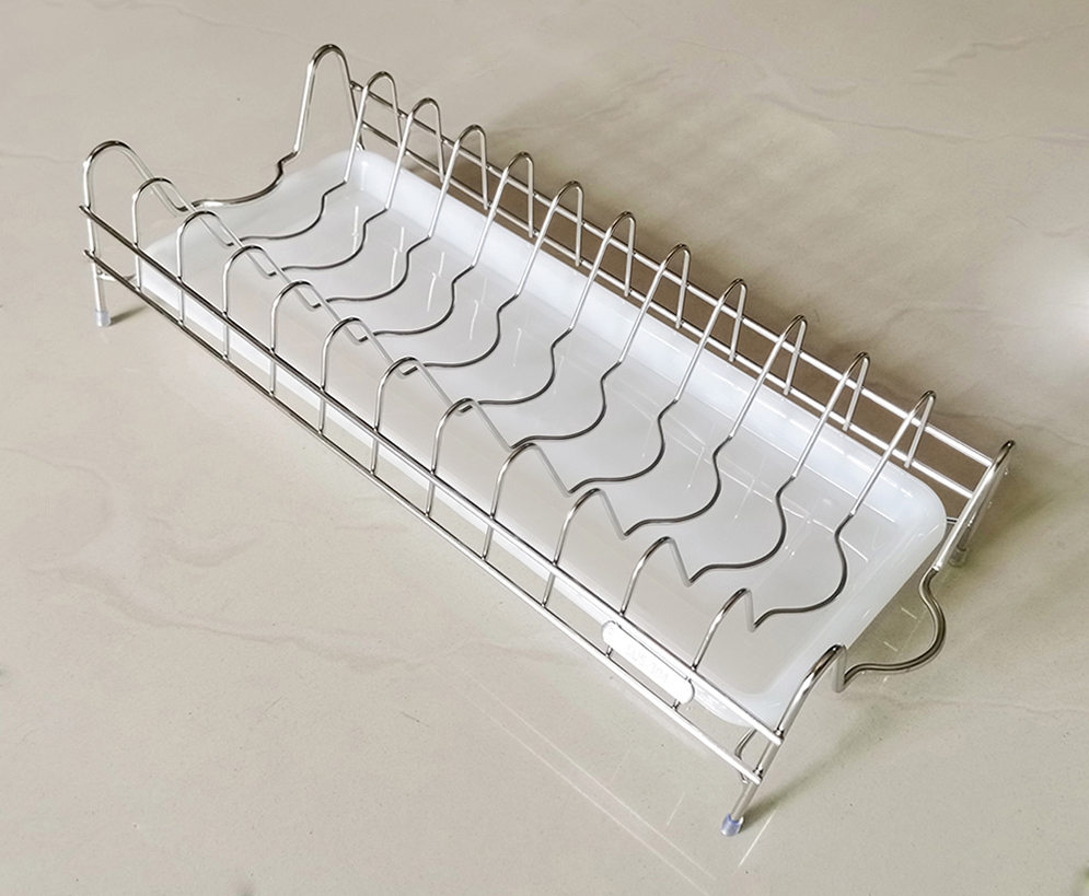 dish rack in cabinet