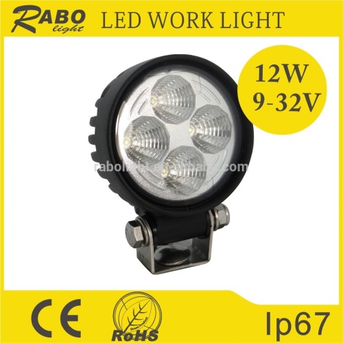 China 12w led work lamp IP67 waterproof led worklamp 12v 24v car led lighting clear led marker lamp