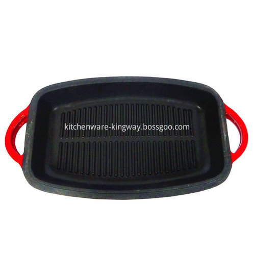 Rectangular Cast Iron Dutch Oven with Grill pan