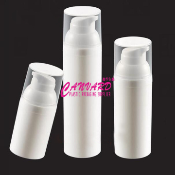 Airless lotion bottle white, airless plastic bottle