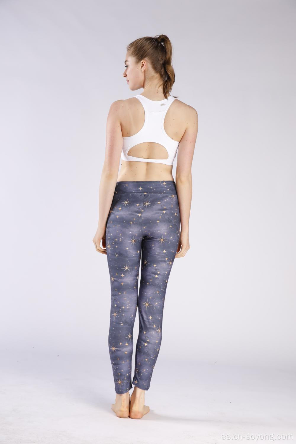 Leggings elásticos estampados para el hogar para mujer