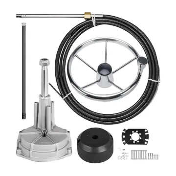 Factory Wholesale 14 Feet Marine Rotary Steering Wheel Yacht Boat Outboard System Cable