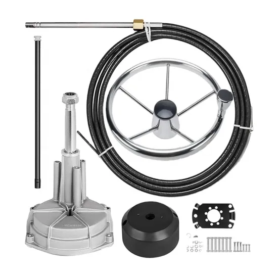 Factory Wholesale 14 Feet Marine Rotary Steering Wheel Yacht Boat Outboard System Cable