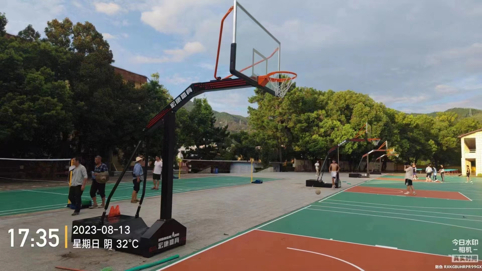 FIBA approved concave box Basketball stand no wheels