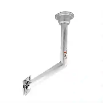 Polished Aluminum Table Pedestal with Side Mount Bracket and Swivel Top for Marine Boats