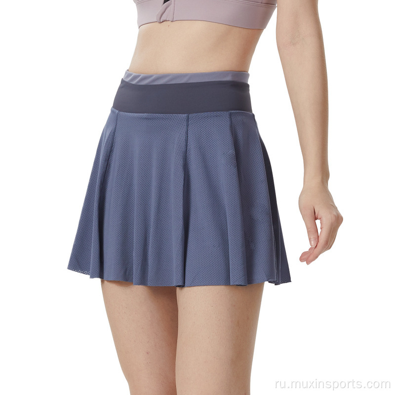 Женские карманные гольф -шкарты сетки для дышащей теннисной юбки