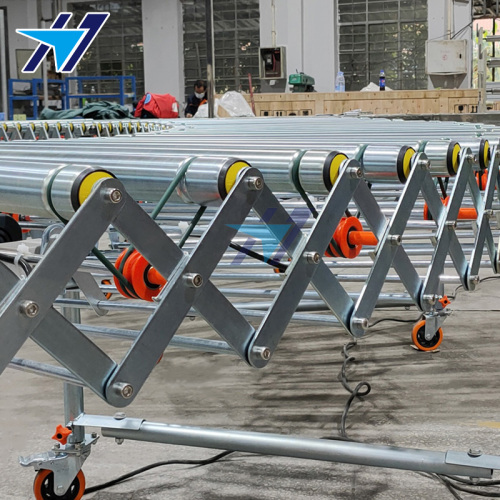 Power telescopic drum conveying line