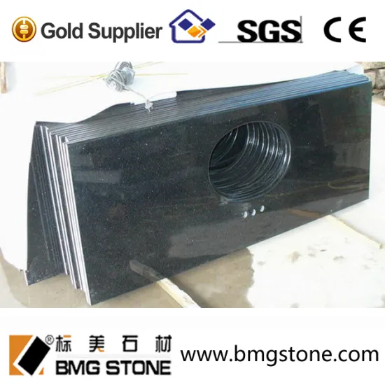 building material black galaxy granite countertop