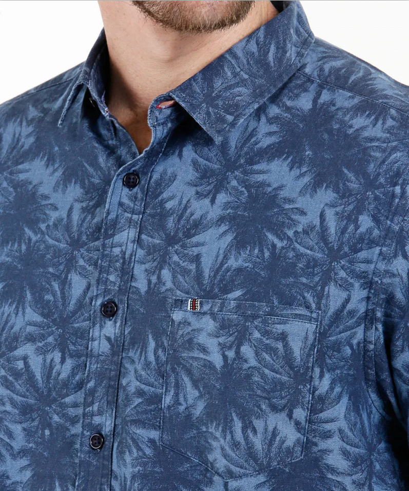 Short sleeve print 100% cotton shirts for men