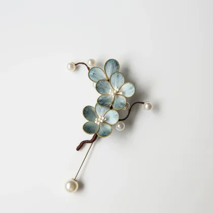 Guofeng niche velvet brooch