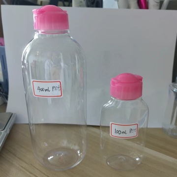 400ml 100ml PET Makeup Remover Water Bottle with Flip-Top Cap
