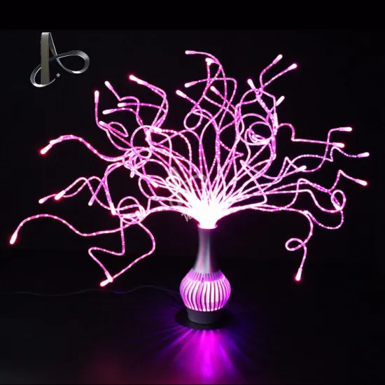 Cactus Shape RGB LED Fiber Optic Flower Lamp for Home & Event Decoration