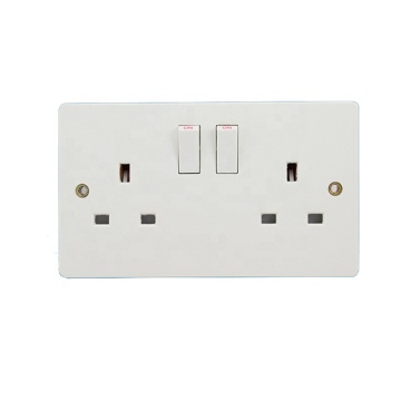ABS 13 Amp Double Switch Wall Socket with British Plug