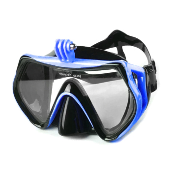 Anti-Fog Scuba Dive Mask with Silicone Straps, Snorkeling Gear & Camera Mount
