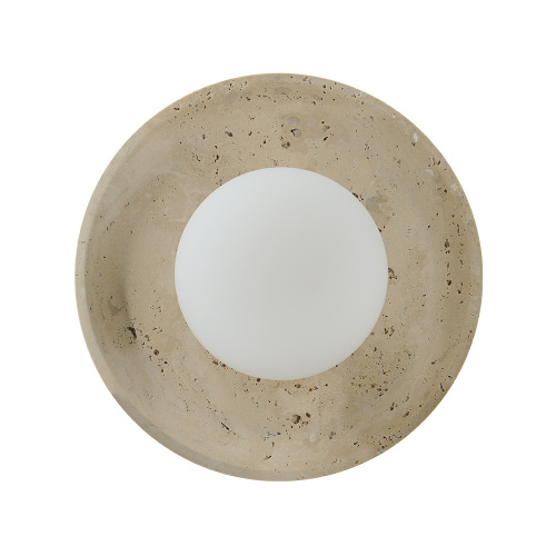 Luminária de parede feita à mão em pedra travertino Natrual