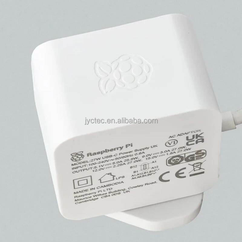 Official Raspberry Pi 5 Power Supply 5.1v 5a Eu Us Uk Plug 27w Usb-c ...