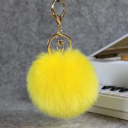Imitate Rabbit Fur Ball Keychain Handbag Key Ring Car Key
