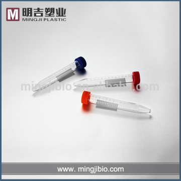 Conical Bottom clear plastic tubes with screw caps