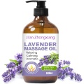 Lebo ya kibinafsi ya mafuta ya massage na lavender ya rose kwa ngozi yenye unyevu kupumzika ina mafuta ya kubeba jojoba almond