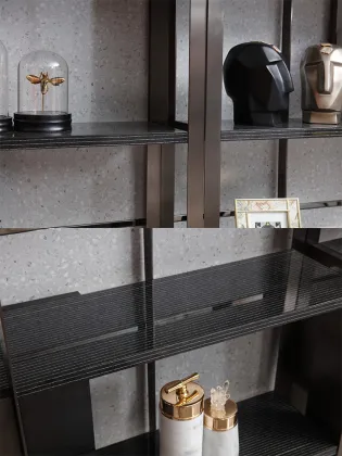Modern Gold Metal Bookcase for Home Office and Living Room