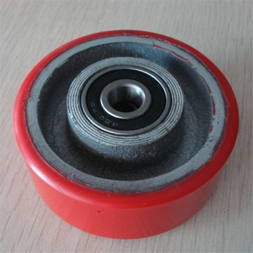 l 5"/6"/8 inch industrial alloy core pu casting trailer wheel for trolley carts