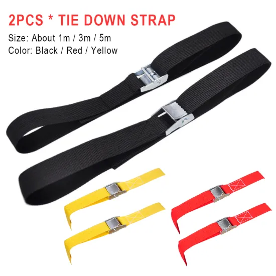 2pcs Fastener Heavy Duty Car Cargo Tie Down Strap Luggage Truck Tension Rope Multifunctional Bike Ratchet Belt With Buckle