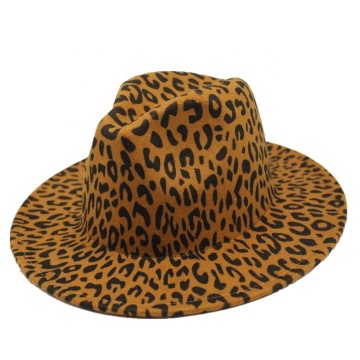 Cappello Jazz Vintage Trilby Fedora - Stampa leopardata, colori personalizzati, lana al 100% e cotone