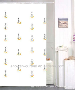 fabric printed Letter shower curtain white and black