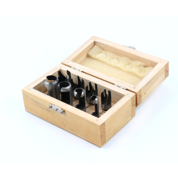 8 Piece Hollow Straight and Tapered Wood Plug Cutting Set for Woodworking Projects