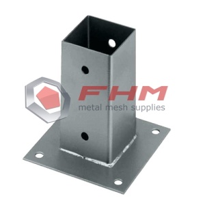 Âncora quadrada de chão galvanizado para postes de madeira