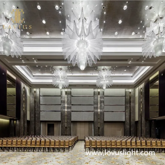 White large hotel creative chandelier Embroidered lamp personality shape chandelier Hotel restaurant conference hall chandelier