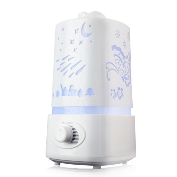 1500ml Carved Pattern Dual Nozzle Ultrasonic Air Humidifier with LED Night Lights