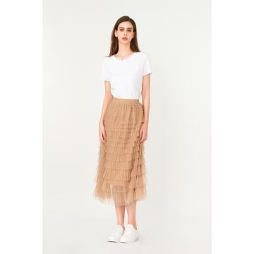 Lace Pleated half-length Skirt