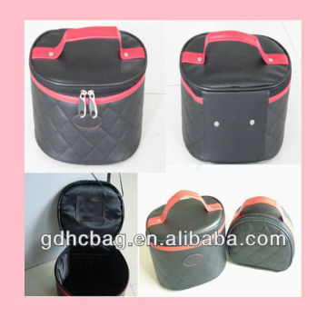 Fahion Girl's Cotton Fabric Makeup Box with Double zippper puller