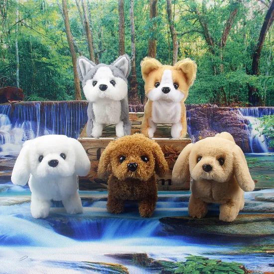Children's electric toy dog electric plush toy dog can bark and walk baby teddy bear puppy toy soft plush fabric battery puppy