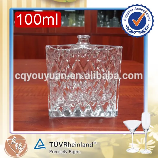 China factory sale brand new designed empty rectangular perfume glass bottles 100ml