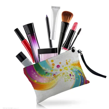 Wholesale Sublimation Personalized Linen Cosmetic Bags