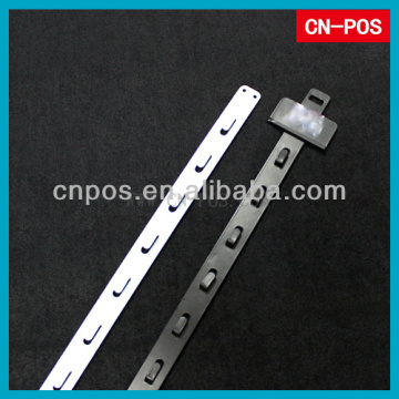 supermarket display metal hang strip on shelf