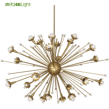 Sputnik Chandelier Polished Nickel Metal Light Lighting Crystal Lighting สำหรับห้องนั่งเล่นสำหรับห้องนั่งเล่น