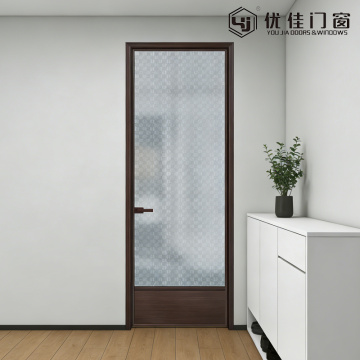 モダンな単一パネル織り目加工ガラス室内ドア