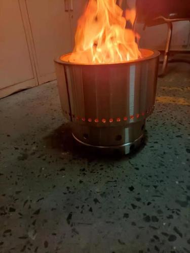 cesta de fuego de acero inoxidable