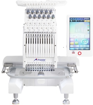 Single Head 12 Needles Embroidery Sewing Machine AS-MC1201 (200x300MM)