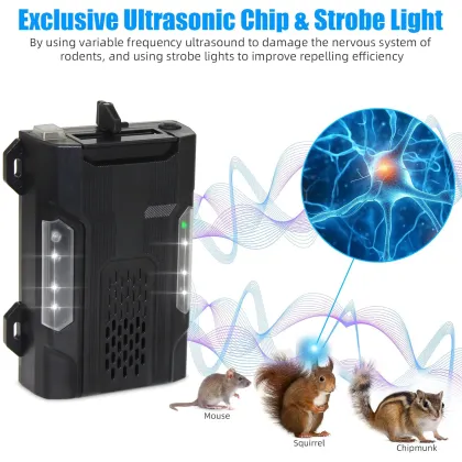 2024 Latest Eco-Friendly Marten Mice Repellent Ultrasonic Rodent Repeller