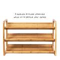 Wooden Shoes Cabinet 3-tier bamboo bench shoe rack home organizer shelf Factory