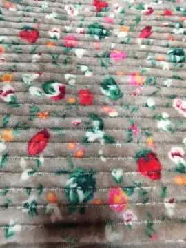 100% polyester strip printed flannel fabric