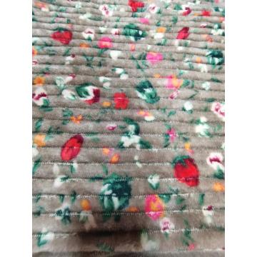 100% polyester strip printed flannel fabric