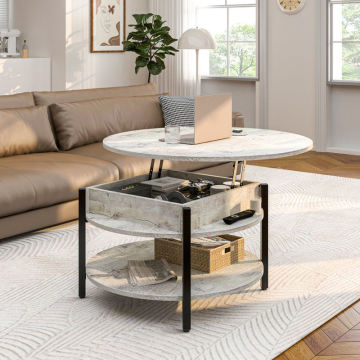 Functional Coffee Table Adjustable round coffee table for living rooms Supplier
